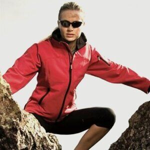 AVIA Hot Pink Full Zip Hooded Athleisure Windbreaker Ski Jacket Fleece Lined S